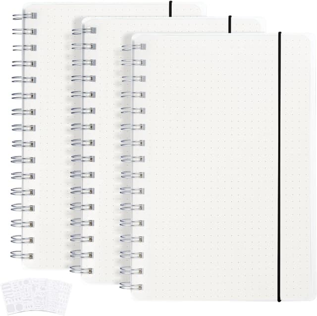 Detalle de Agoer lot de 3 carnets A5 à points pointillés sur spirale (480 pages)