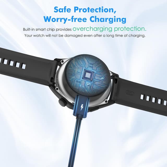 Detalle de Astorgos magnetic charger dock for Huawei Watch GT 6/5/4 and more (Standard & Pro models), with 100 cm cable — black