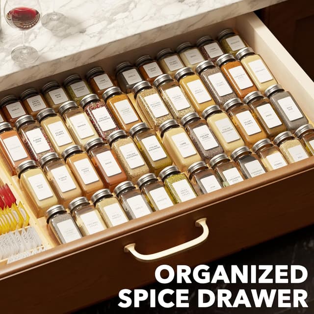 Thumbnail 6 de SpaceAid Bamboo Spice Drawer Organizer (Expandable 4-Tier Insert for 3"-Deep Drawers)
