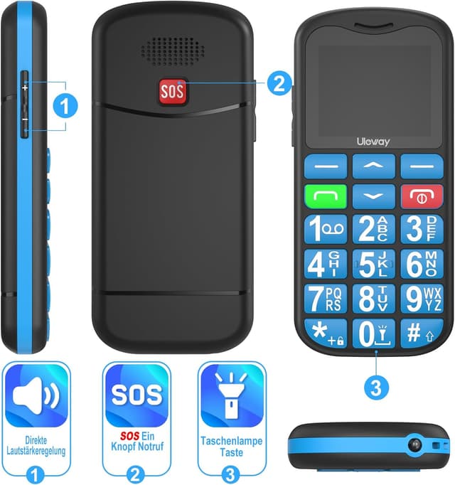 Thumbnail 1 de Tosaju Téléphone 4G Senior 1000 mAh