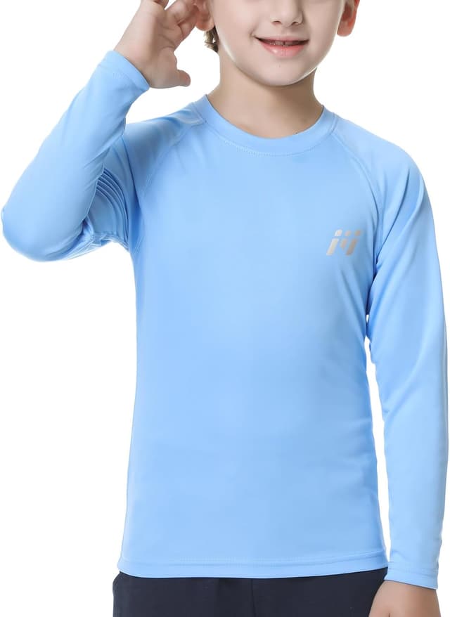 Detalle de MEETWEE Rash Guard ragazzi a manica lunga UPF 50+ per nuoto e surf