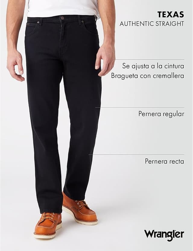 Thumbnail 3 de Wrangler Texas pantalones hombre 34W 34L negro