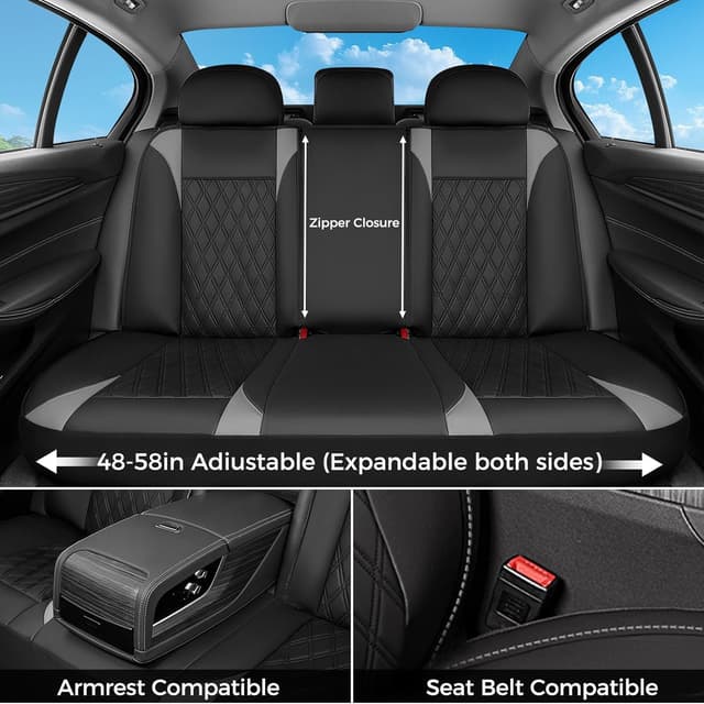Detalle 2 de FLORICH Universal Waterproof Faux Leather Seat Covers Full Set (Front & Rear)