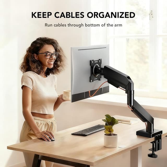 Thumbnail 6 de Hemudu single monitor arm (gas spring) for 17–32 inch screens, VESA 75/100mm, up to 9kg