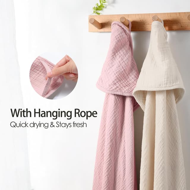 Detalle 2 de Peepeemax Kapuzenhandtuch Baby 76x76 cm 🎀