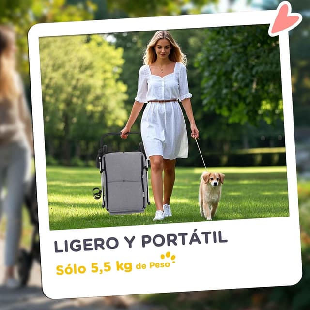 Thumbnail 4 de PawHut Carrito para Perros plegable 80x48,5x106 cm