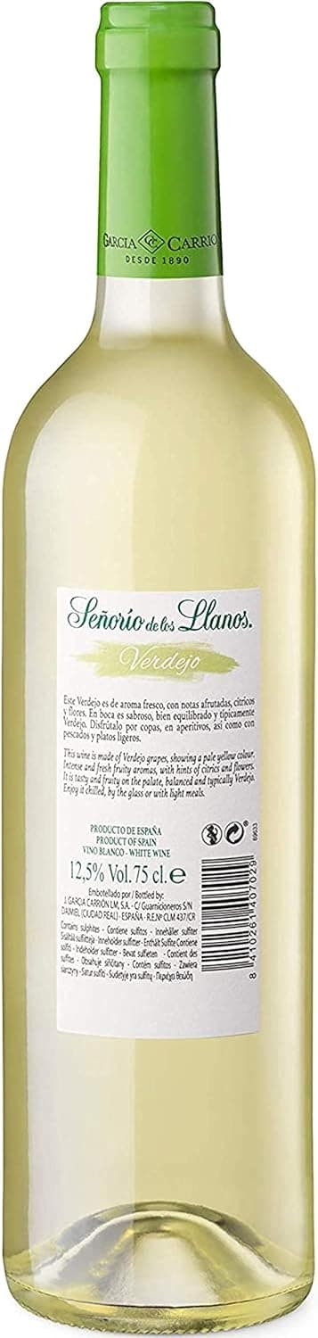 Detalle de Señorío de los Llanos Verdejo Vino Blanco 6x750ml 🍇