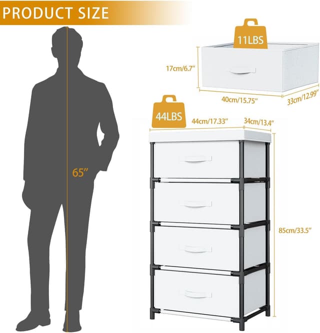 Thumbnail 2 de WANGIRL Fabric Chest of Drawers