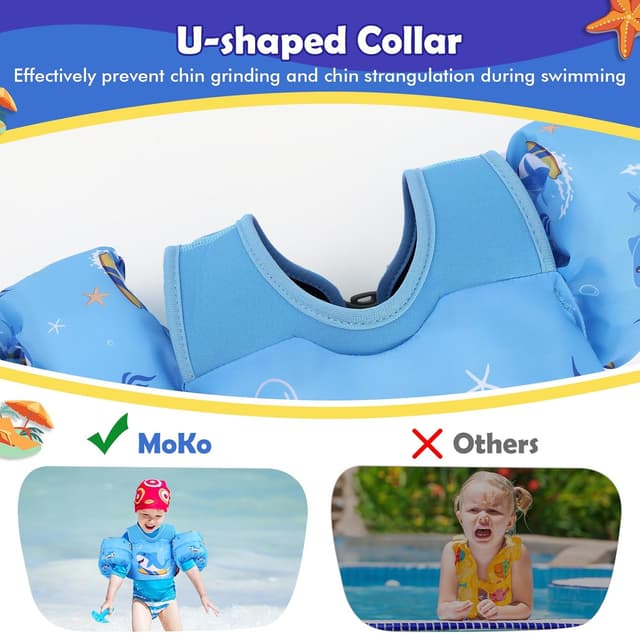 Detalle de MoKo Toddler Swim Vest with Arm Floaties (Kids 13-30/20-50/22-66 lbs)