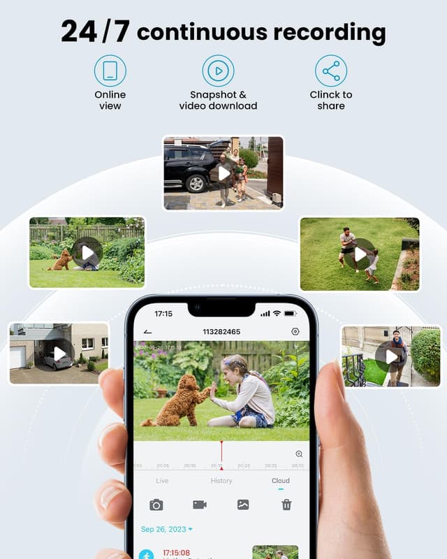 Detalle 2 de ieGeek PTZ Security Camera 2K WiFi