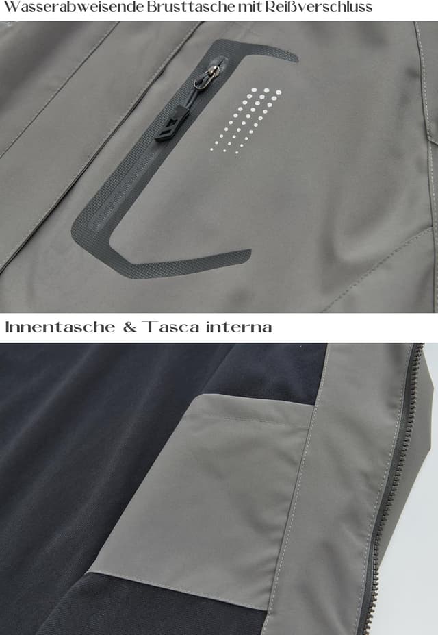 Detalle de DCmount Regenjacke Damen: wasserdichte Übergangsjacke mit abnehmbarer, verstellbarer Kapuze