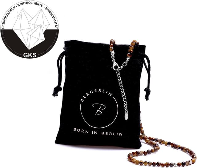 Detalle de BERGERLIN Tigerauge Halskette mit 925 Silber