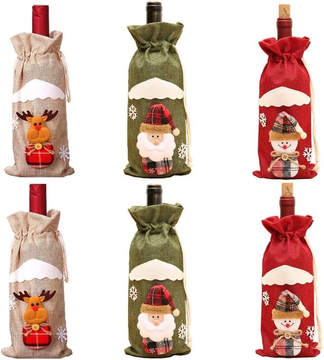 Imagen de 6 Pcs Christmas Wine Bags 6-pack for Bottles 🍷 en OfertitasTOP