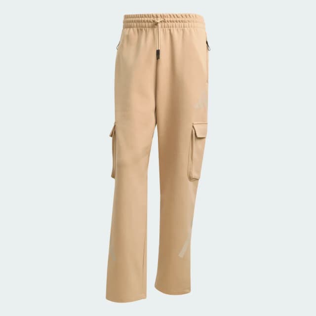 Detalle 2 de Pantalón estilo cargo con dobladillo abierto adidas Z.N.E. (marrón)