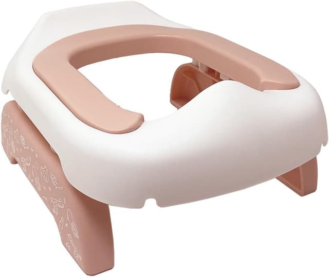 Detalle de Pote Pals Travel Potty Soft PU Cushioned Travel Potty (Pink Safari) with 5 Disposable Liners
