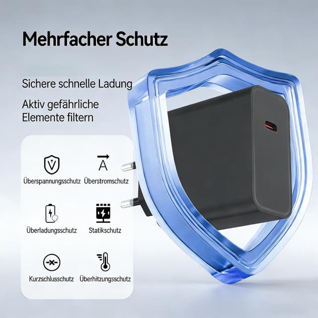 Detalle 2 de Caricabatteria 68W per Motorola e Lenovo con protezione intelligente (USB-C e Micro USB)