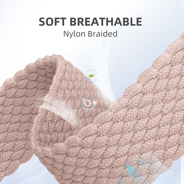 Detalle de Oielai braided nylon strap with adjustable magnetic clasp for Apple Watch (40/41, 42/44/45/46, 38/49mm compatibility)