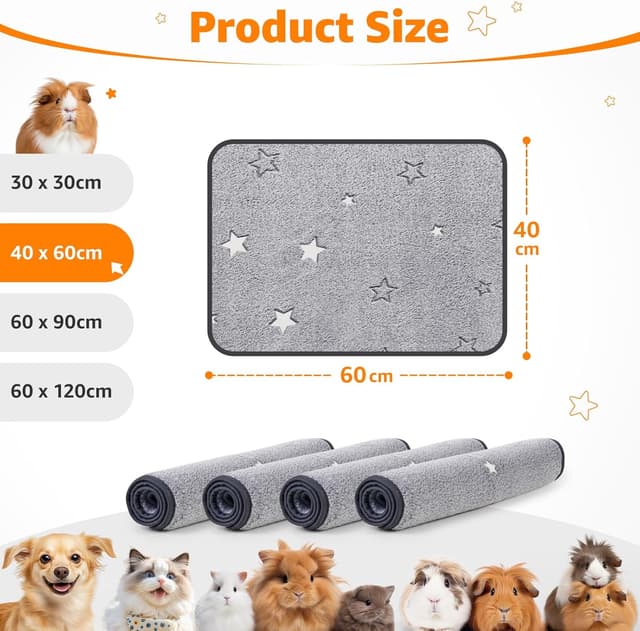 Thumbnail 1 de PICK FOR LIFE 40 x 60 cm fleece guinea pig liner 🐹