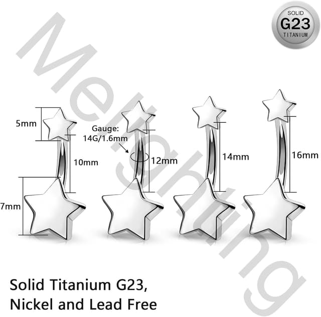 Thumbnail 5 de Melighting piercing ombelico titanio Stella