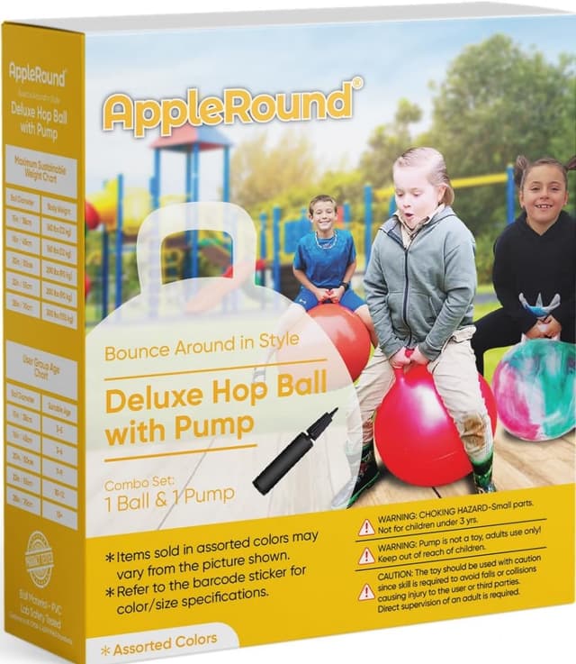 Detalle de AppleRound Hippity Hoppity Jumping Ball with Pump (20in/50cm) for Ages 7–10, Blue