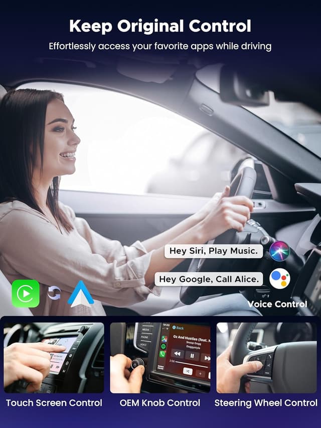 Detalle de 3-in-1 Wireless CarPlay Adapter 2026 (Android Auto & HDMI Input) for 2016+ Cars - Black