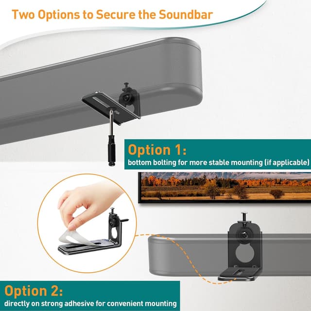 Thumbnail 5 de ELIVED Universal Soundbar Brackets Mount up to 6.8kg