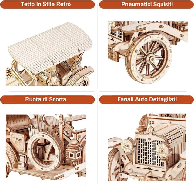 Thumbnail 4 de ROKR Puzzle 3D in Legno Auto d'epoca