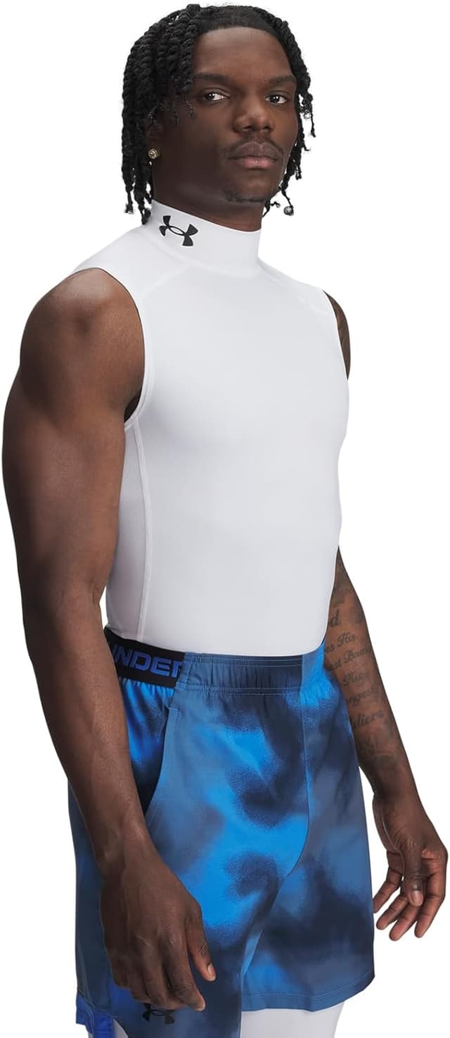 Detalle 2 de Under Armour UA HG Armour Comp Mock sleeveless top (White/Black), size XL