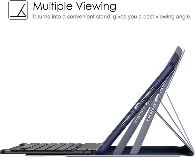 Detalle de FINTIE Tastatur Hülle für iPad 10.2 Zoll (9./8./7. Gen.) mit QWERTZ, Pencil-Halter und magnetischer Tastatur – Marineblau