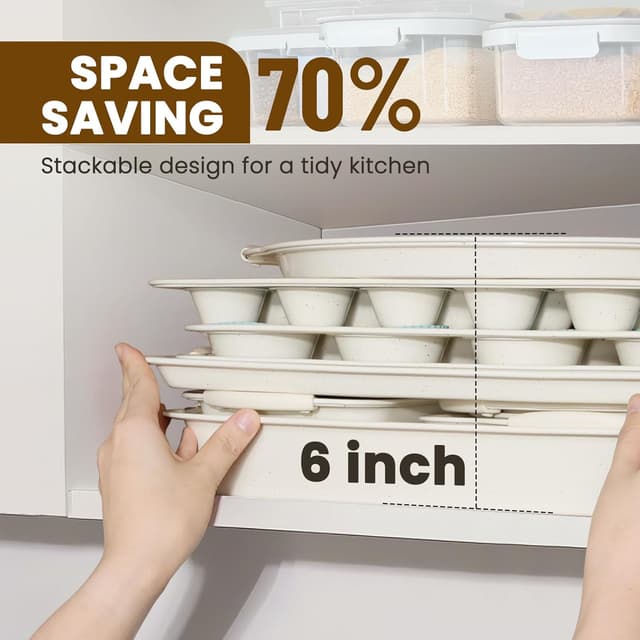 Thumbnail 5 de Kikcoin 22-Piece Nonstick Bakeware Set 450°F 🍪