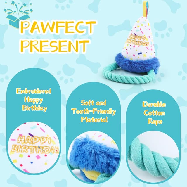 Thumbnail 2 de Plüsch-Geburtstags-Hundespielzeug mit Seilbein