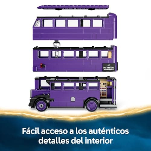 Detalle de LEGO Harry Potter 76446 Aventura en el Autobús Noctámbulo con 5 minifiguras y accesorios