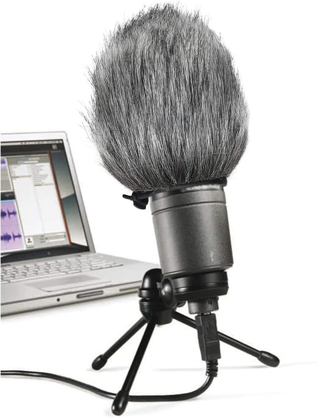 Thumbnail 6 de SUNMON Pelziger Windschutzscheiben-Muff für Mikrofone (passend u. a. AT2020/AT2020USB+/AT2035/AT2050/AT4040)