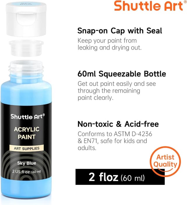 Thumbnail 4 de Shuttle Art Acrylfarben Set 36 Farben 60 ml 🎨