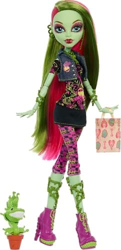 Detalle de Monster High Boo-riginal Creeproduction Venus McFlytrap (con soporte y mascota Chewlian)