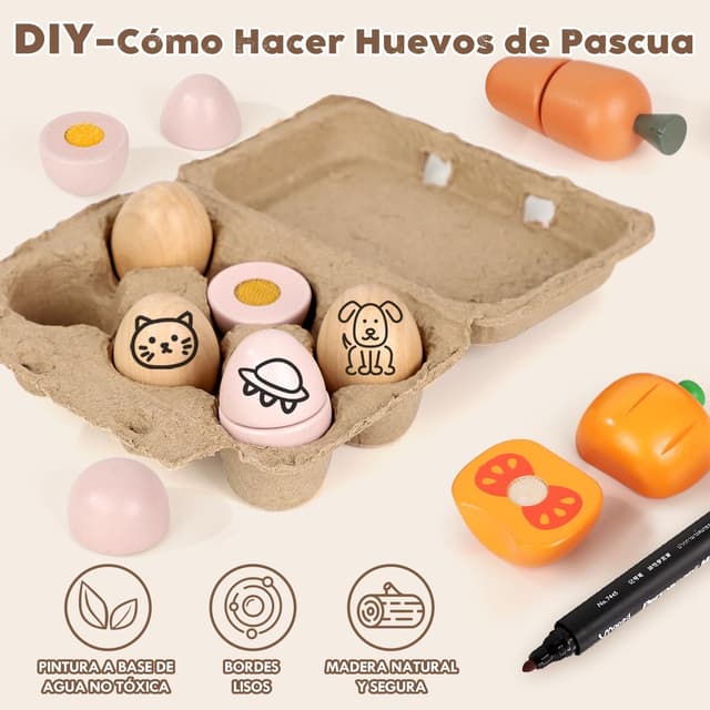 Thumbnail 1 de Comida Madera Juguete Accesorios Cocina 20+ 🍎