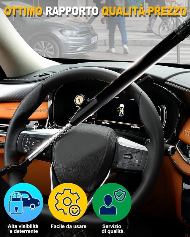 Thumbnail 6 de Tevlaphee Blocco Volante Serratura Sicurezza