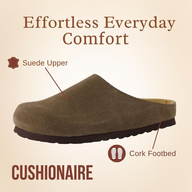 Detalle 2 de Cushionaire Lute Suede Leather Clogs ⚙
