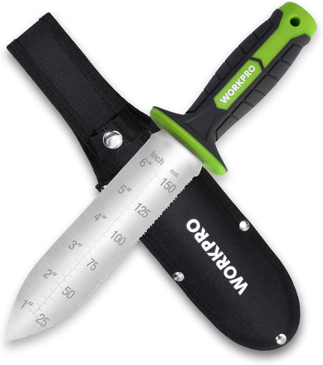 WORKPRO Coltello da Giardino in Acciaio Inossidabile con manico in TRP e custodia in Oxford