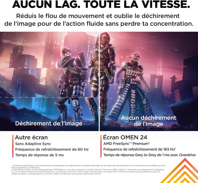 Detalle 2 de HP OMEN 24 Écran Gaming 165 Hz 1 ms