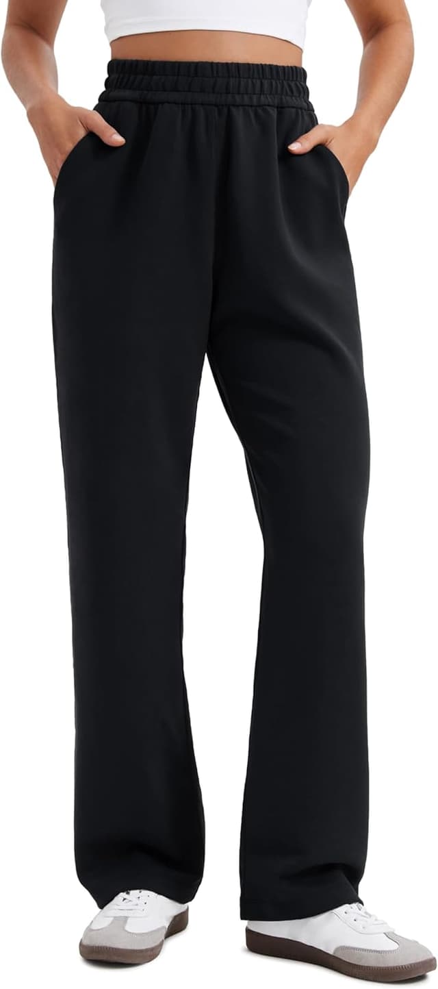 Detalle de CRZ YOGA SoftAura pantaloni da donna a gamba dritta casual con tasche e cintura elastica (71/76/81 cm)