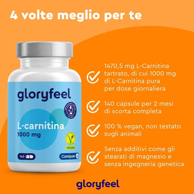 Detalle 2 de L-Carnitina 2.000mg Capsule Integratore 💊