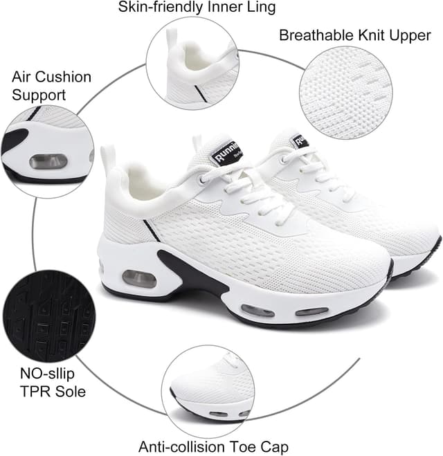 Detalle de M-JWDM Women’s Air Cushion Arch Support Trainers with Memory Foam