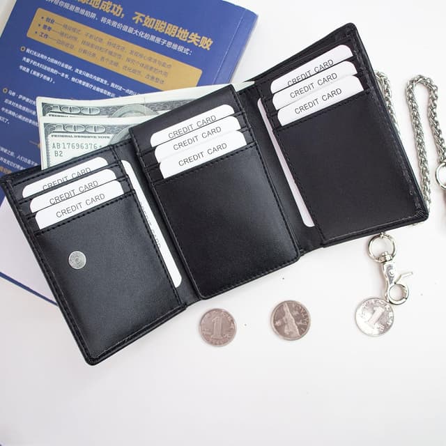 Thumbnail 6 de boshiho Carbon Geldbörse für Herren mit abnehmbarer Kette, RFID-Schutz und Slim-Design