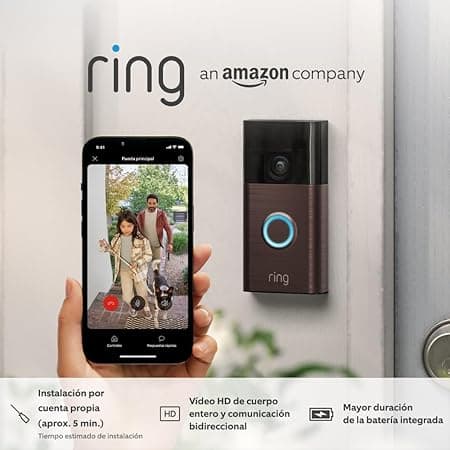 Detalle de Ring Video Doorbell con batería y vídeo HD, instalación rápida