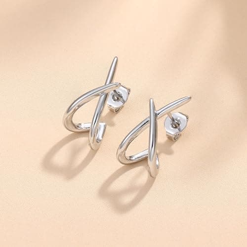 Detalle 2 de Diamday pendientes plata 925 minimalistas