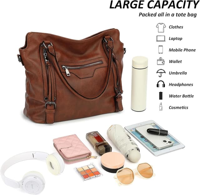 Thumbnail 6 de TANTOMI Hobo Bags for Women (Large Capacity) with Detachable Small Purse Set – 2PCS Tote, Crossbody & Shoulder Bag