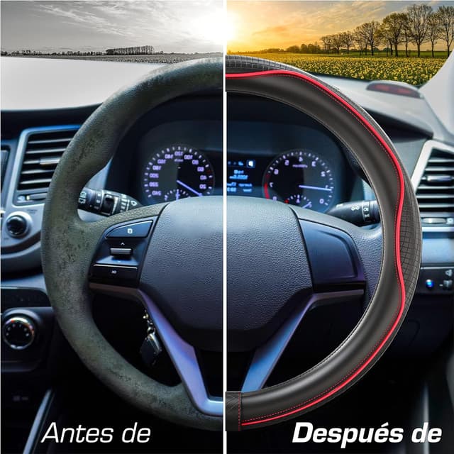 Thumbnail 5 de Upgrade4cars Funda Volante Rojo Negro 37-38 cm