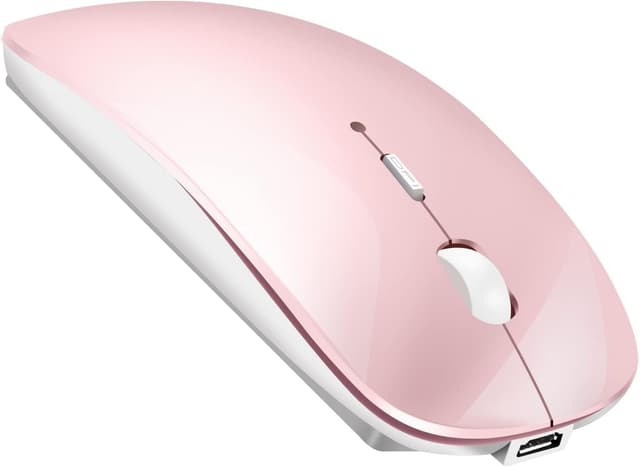 Detalle de LEAPEST Dual-Mode kabellose Bluetooth-Maus mit 2,4-GHz-USB-Adapter (Rosa) für MacBook, iPad, Laptop & Desktop