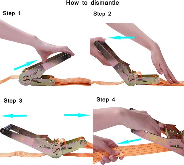Detalle de MANDUKA cinghia di ancoraggio con cricchetto e ganci, 10 m x 5 cm (fino a 4.000 kg)